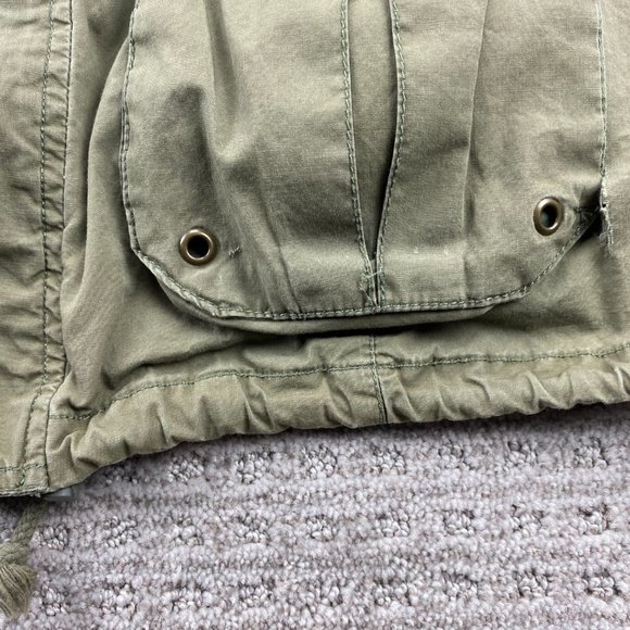 Billabong Shirt Women Small S Green Khaki Buttons Full Zip Light Jacket Cargo - Picture 8 of 15